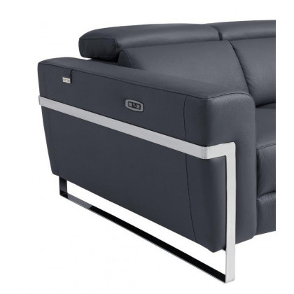GUF 990 Power Reclining Loveseat - Dark Gray, Genuine Italian Leather
