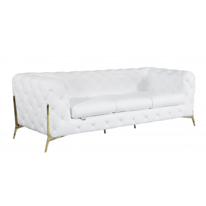 GUF 970 Sofa with Loveseat - White, Genuine Italian Leather