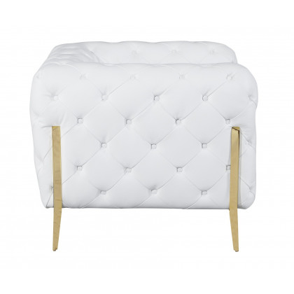 GUF 970 Sofa with Loveseat - White, Genuine Italian Leather