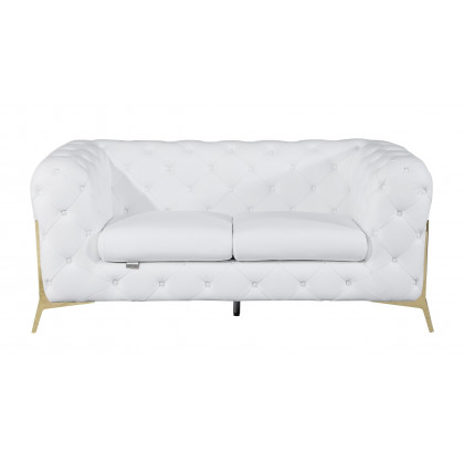 GUF 970 Sofa with Loveseat - White, Genuine Italian Leather