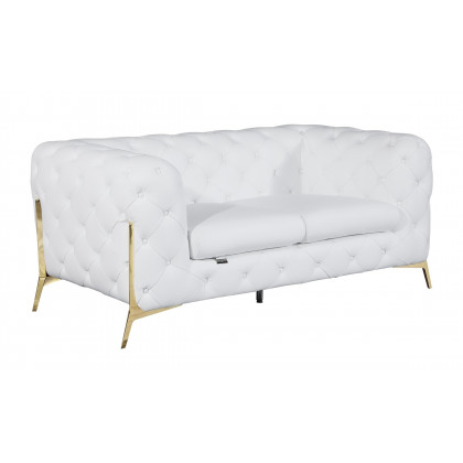 GUF 970 Sofa with Loveseat - White, Genuine Italian Leather