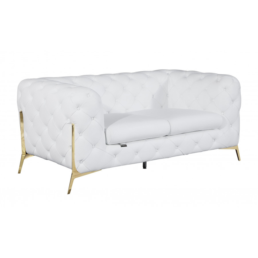 GUF 970 Loveseat - White, Genuine Italian Leather