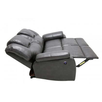 GUF - 7993 Power Reclining Sofa Set in Gray, Leather Air