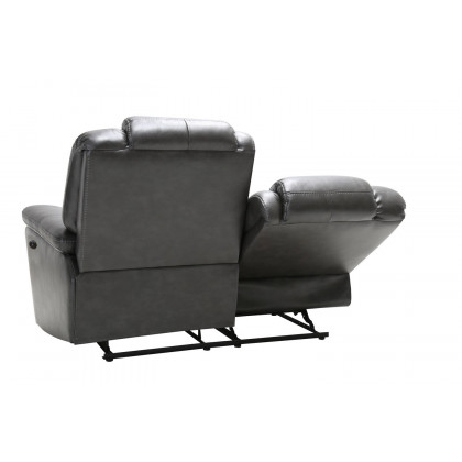 GUF - 7993 Power Reclining Sofa Set in Gray, Leather Air