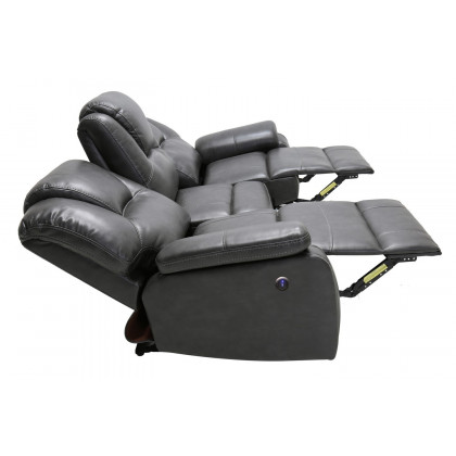 GUF - 7993 Power Reclining Sofa Set in Gray, Leather Air