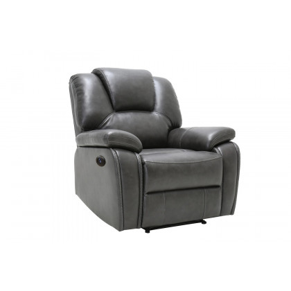 GUF - 7993 Power Reclining Chair in Gray, Leather Air