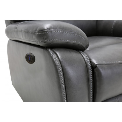 GUF - 7993 Power Reclining Chair in Gray, Leather Air