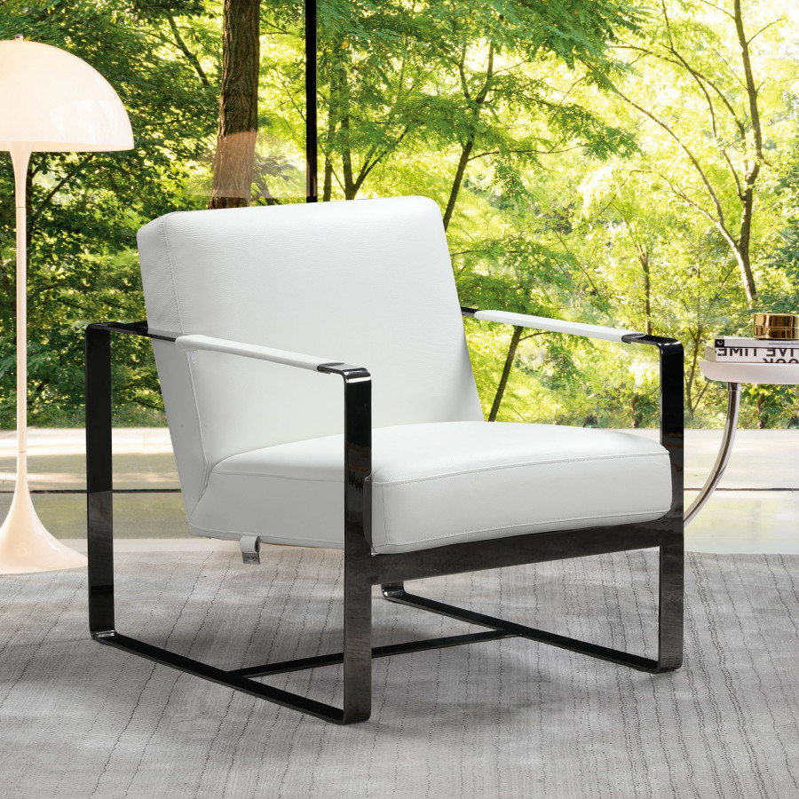 GUF C67 Accent Chair - White, Genuine Leather