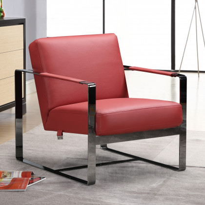 GUF C67 Accent Chair - Red, Genuine Leather