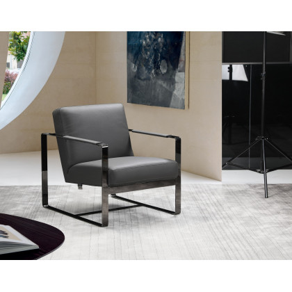 GUF C67 Accent Chair - Dark Gray, Genuine Leather