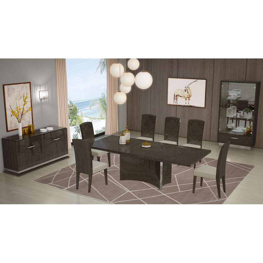 GUF - D845 Dining Table with 6 Chair Set in Gray