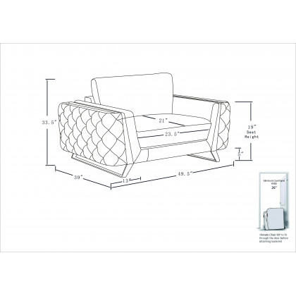GUF 1050 Armchair - White, Genuine Italian Leather