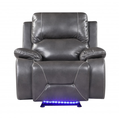 GUF 9422 Power Reclining Chair - Gray, Leather Air