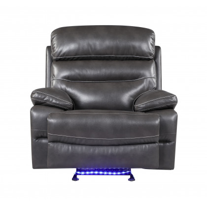 GUF 9442 Power Reclining Chair - Gray, Leather Air