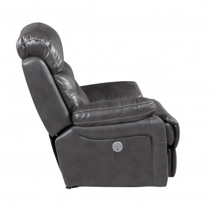 GUF 9442 Power Reclining Chair - Gray, Leather Air
