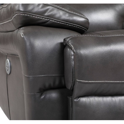 GUF 9442 Power Reclining Chair - Gray, Leather Air