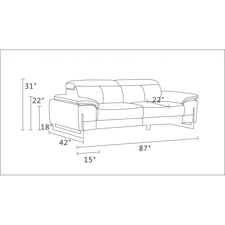 GUF FCF Sofa - Dark Gray, Genuine Italian Leather