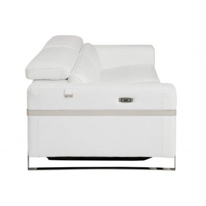 GUF 990 Power Reclining Loveseat - White, Genuine Italian Leather