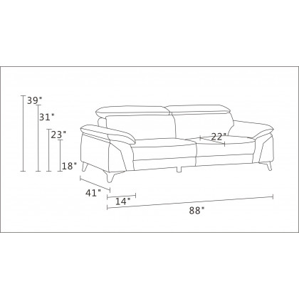 GUF 727 Sofa - White, Genuine Italian Leather