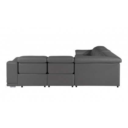 GUF 9762 3 Power Reclining 5pc Sectional - Dark Gray, Genuine Italian Leather