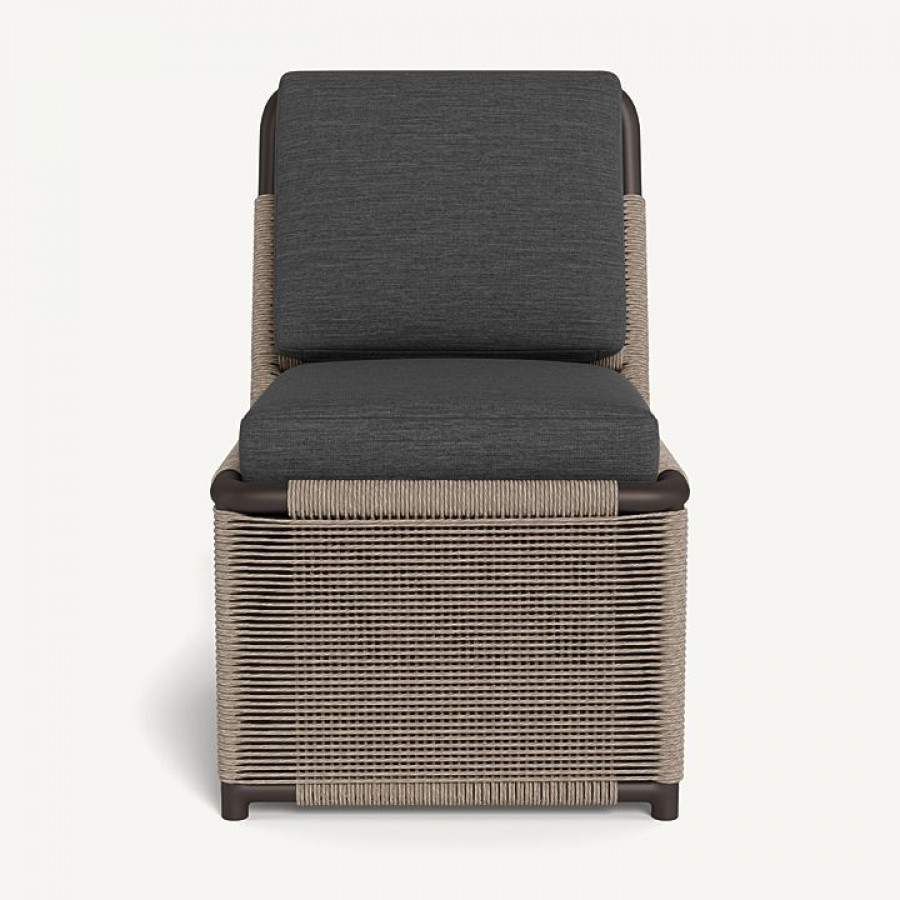 Harbour Formentera Armless Dining Chair - Aluminum Bronze / Lisos Grafito / Twisted Rope Dune