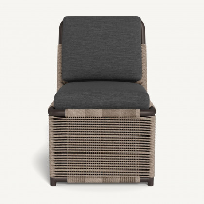 Harbour Formentera Armless Dining Chair - Aluminum Bronze / Lisos Grafito / Twisted Rope Dune