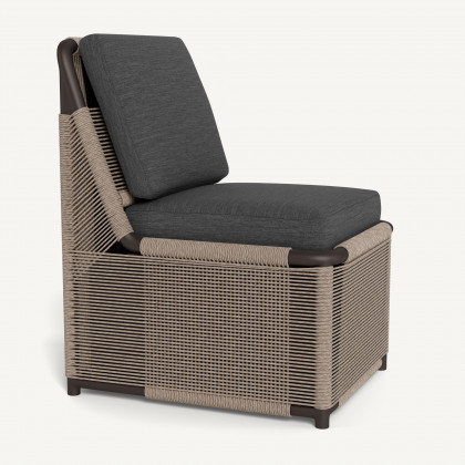 Harbour Formentera Armless Dining Chair - Aluminum Bronze / Lisos Grafito / Twisted Rope Dune