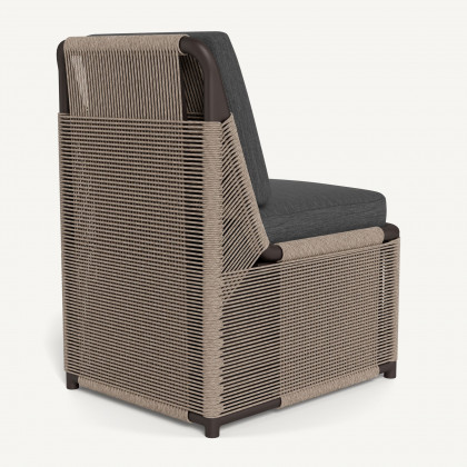 Harbour Formentera Armless Dining Chair - Aluminum Bronze / Lisos Grafito / Twisted Rope Dune