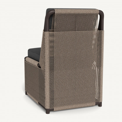 Harbour Formentera Armless Dining Chair - Aluminum Bronze / Lisos Grafito / Twisted Rope Dune