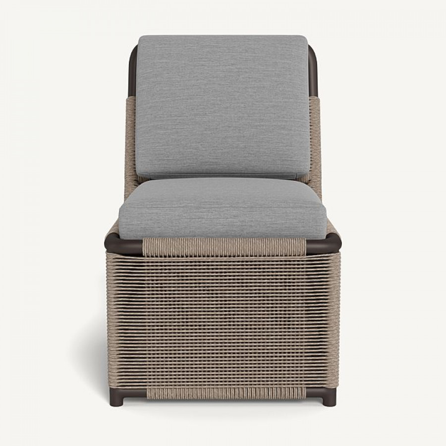 Harbour Formentera Armless Dining Chair - Aluminum Bronze / Lisos Piedra / Twisted Rope Dune