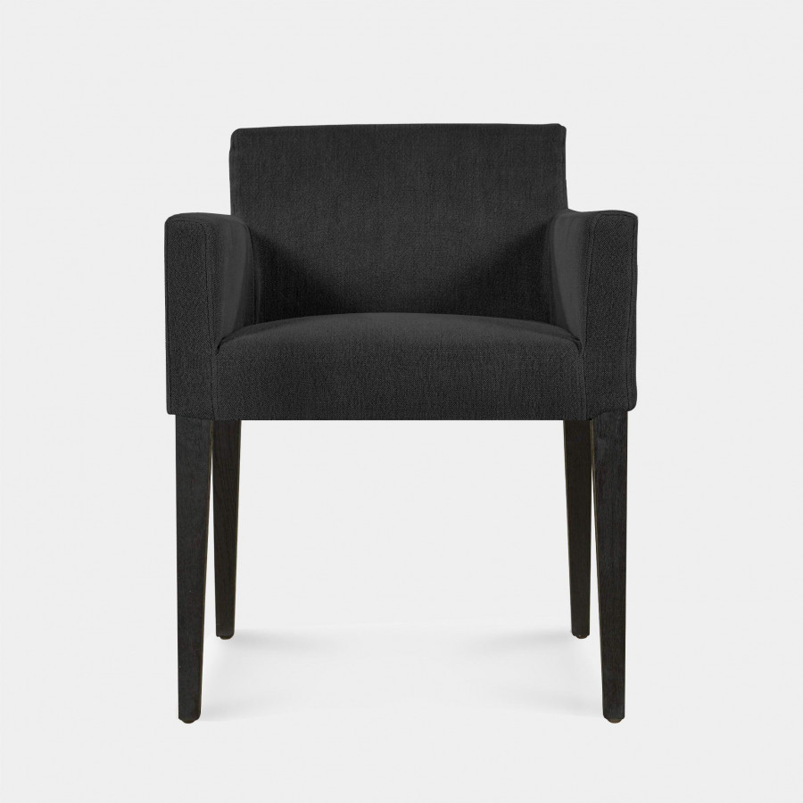 Harbour Altitude Dining Chair - Oak Brown, Harbour Belgian Linen Black