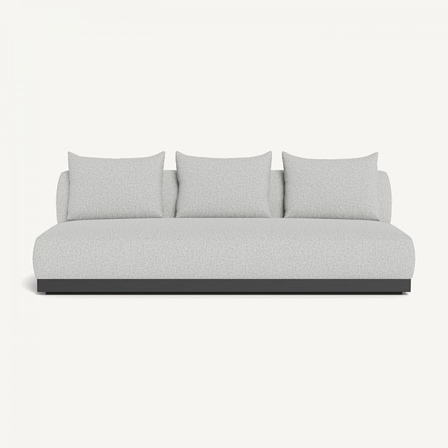 Harbour Amalfi 3 Seat Armless Sofa - Aluminum Asteroid / Copacabana Sand