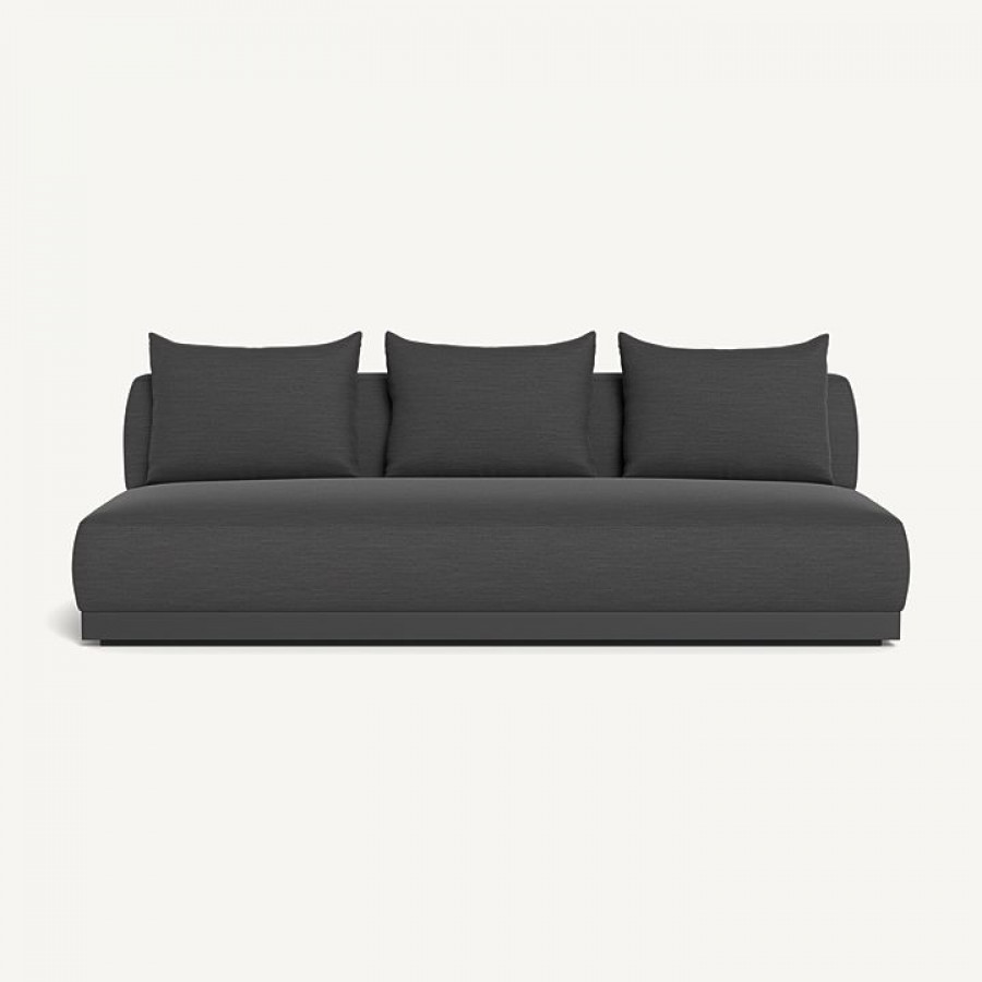 Harbour Amalfi 3 Seat Armless Sofa - Aluminum Asteroid / Panama Grafito