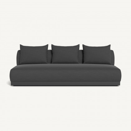 Harbour Amalfi 3 Seat Armless Sofa - Aluminum Asteroid / Panama Grafito