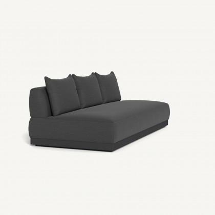 Harbour Amalfi 3 Seat Armless Sofa - Aluminum Asteroid / Panama Grafito