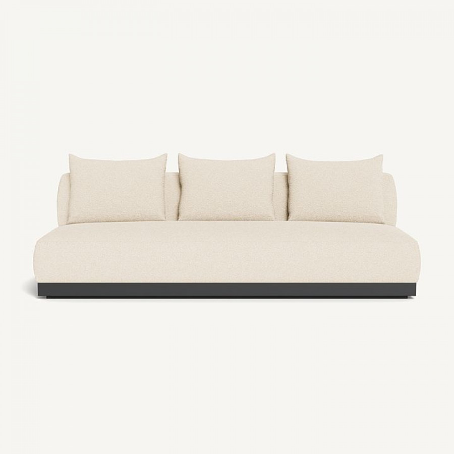 Harbour Amalfi 3 Seat Armless Sofa - Aluminum Asteroid / Riviera Sand