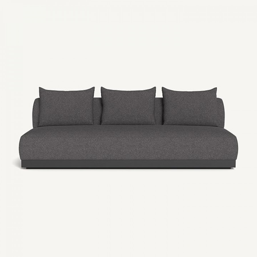Harbour Amalfi 3 Seat Armless Sofa - Aluminum Asteroid / Riviera Slate