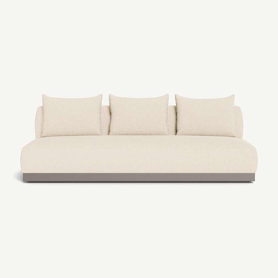 Harbour Amalfi 3 Seat Armless Sofa - Aluminum Taupe / Riviera Sand