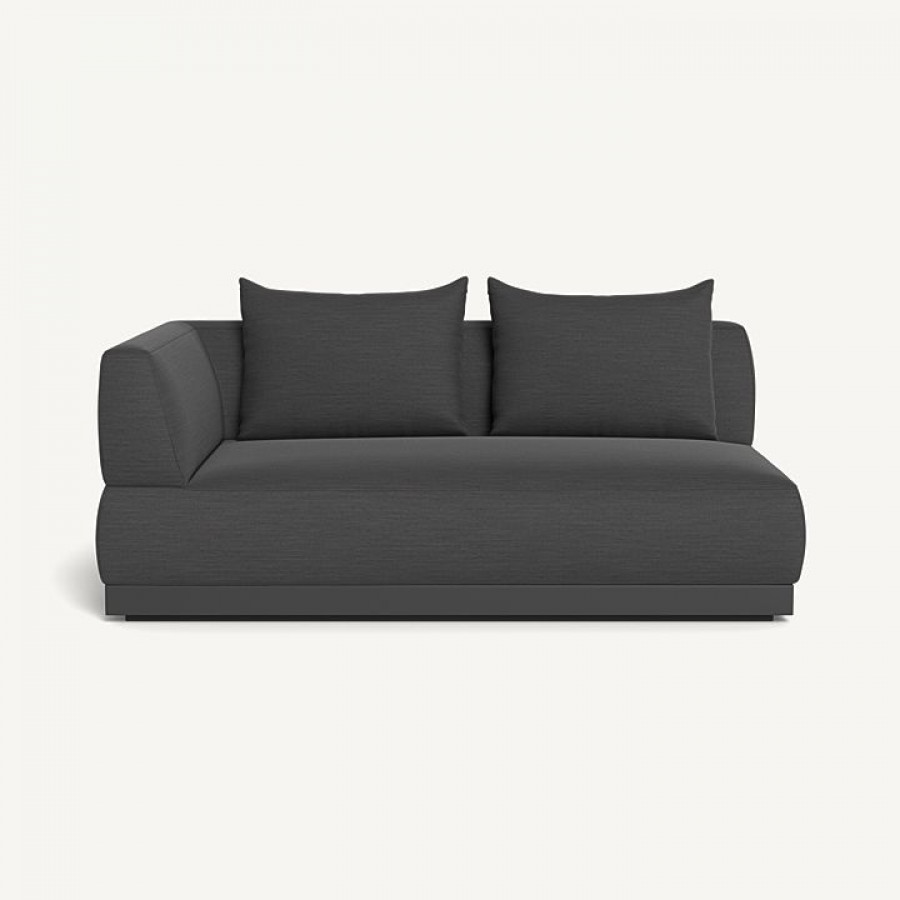 Harbour Amalfi 2 Seat 1 Arm Left - Aluminum Asteroid, Panama Grafito