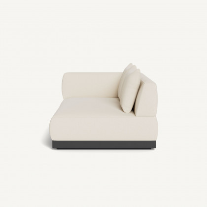 Harbour Amalfi 2 Seat 1 Arm Left - Aluminum Asteroid / Siesta Ivory