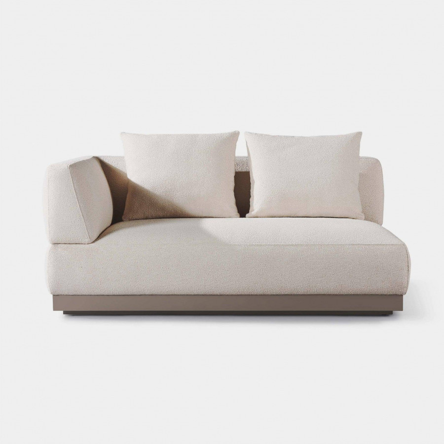 Harbour Amalfi 2 Seat 1 Arm Left - Aluminum Taupe, Panama Grafito