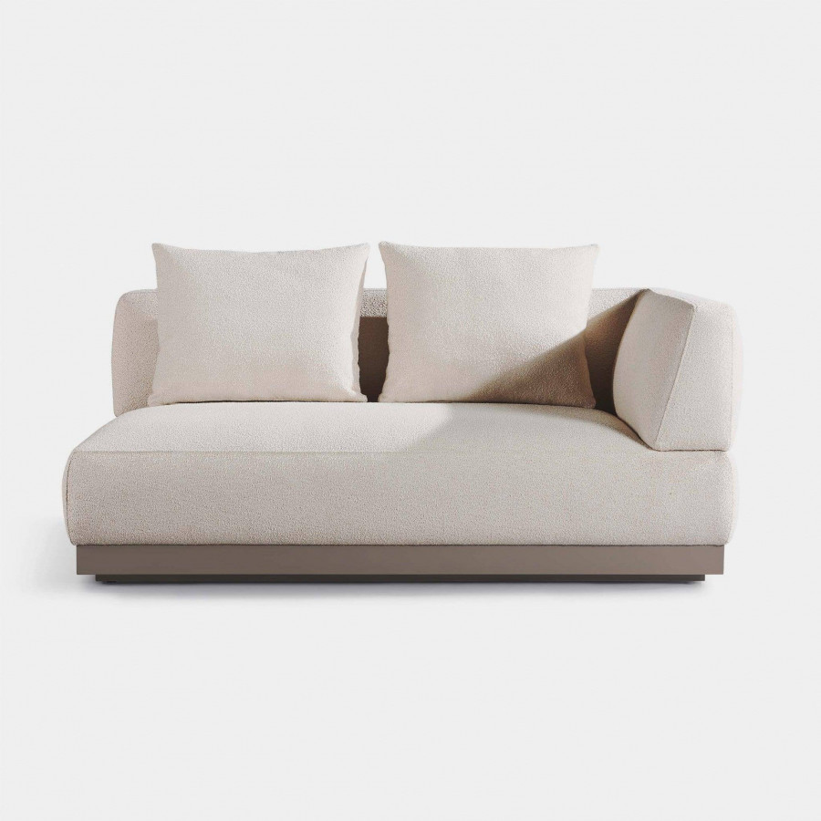 Harbour Amalfi 2 Seat 1 Arm Right - Aluminum Asteroid, Panama Marble
