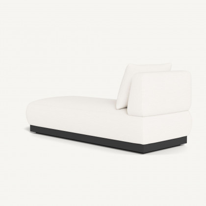 Harbour Amalfi Armless Chaise - Aluminum Asteroid / Panama Blanco