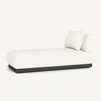 Harbour Amalfi Armless Chaise - Aluminum Asteroid / Panama Blanco