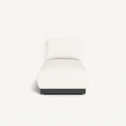 Harbour Amalfi Armless Chaise - Aluminum Asteroid / Panama Blanco