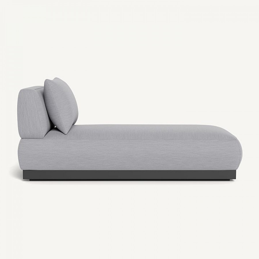 Harbour Amalfi Armless Chaise - Aluminum Asteroid / Panama Cloud