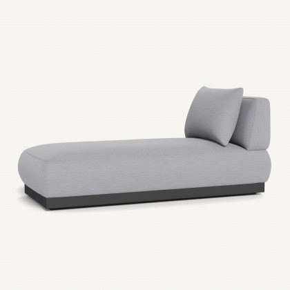 Harbour Amalfi Armless Chaise - Aluminum Asteroid / Panama Cloud