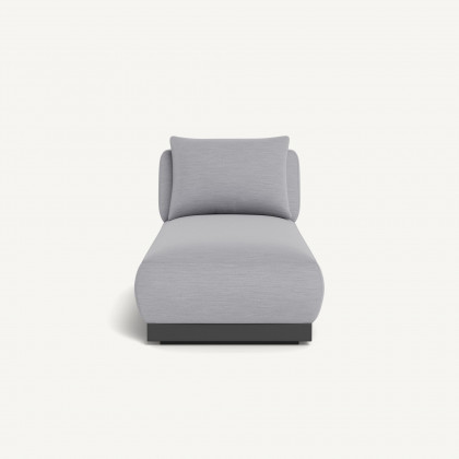Harbour Amalfi Armless Chaise - Aluminum Asteroid / Panama Cloud