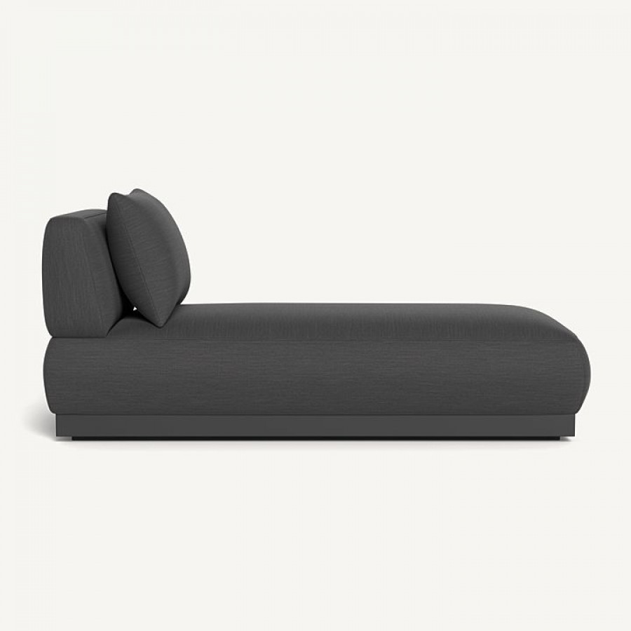 Harbour Amalfi Armless Chaise - Aluminum Asteroid / Panama Grafito