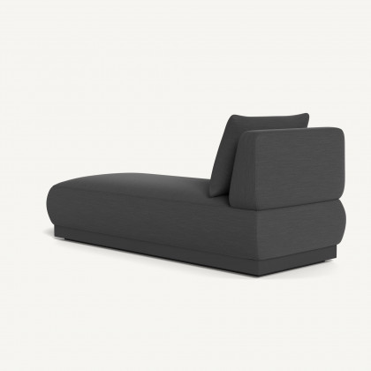 Harbour Amalfi Armless Chaise - Aluminum Asteroid / Panama Grafito